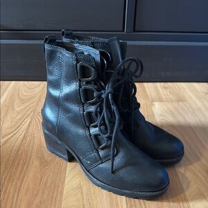 Sorel All Weather Black Lace Up Boots